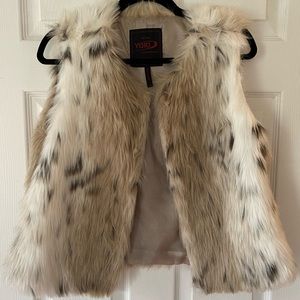 Yoki faux fur animal print vest